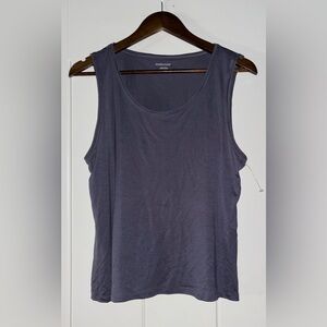 Eileen Fisher Scoop Neck Tencel Tank Top Women L Minimalist Closet Basic‎ Boxy